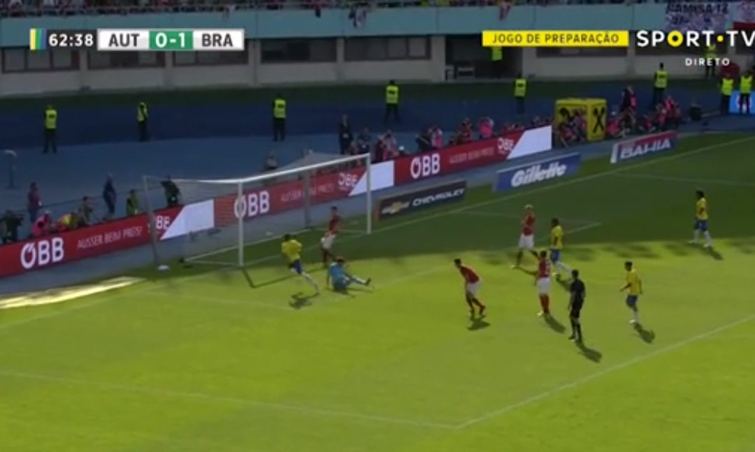 بالفيديو: نيمار يحرز هدفاً مذهلاً للبرازيل في النمسا